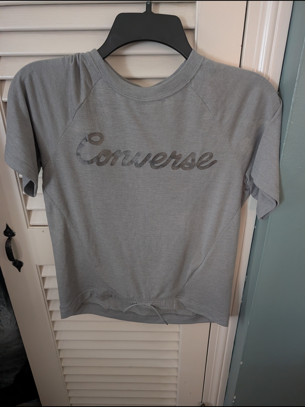 Converse Gray Short Sleeve Tee with Script Logo